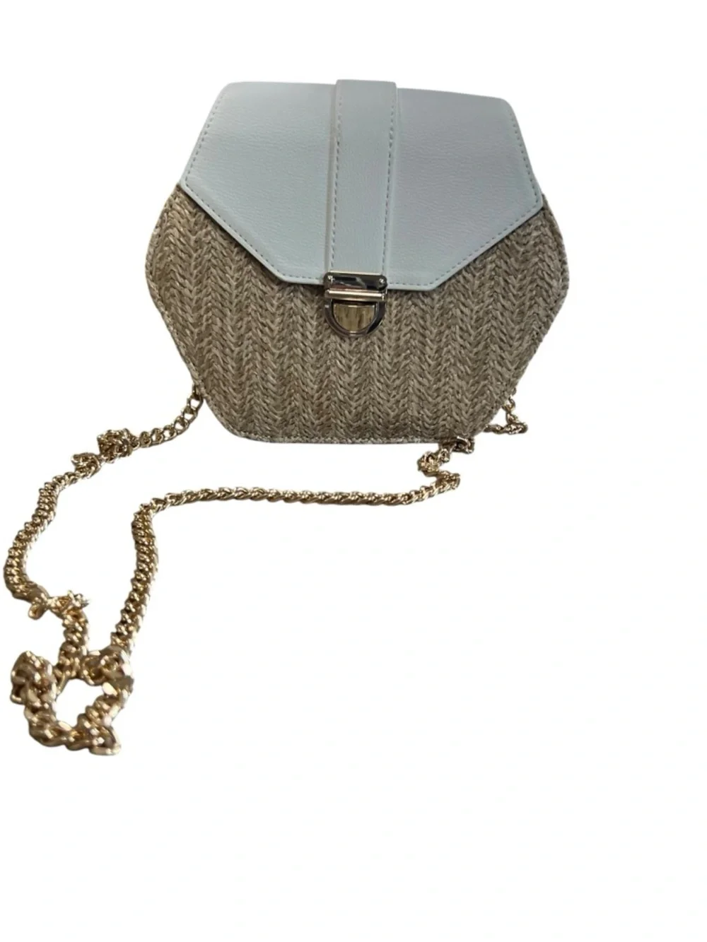 NEW CROSSI small basketwoven hexagon crossbody bag